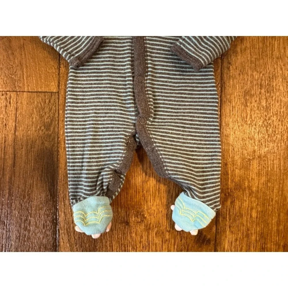 Carters Preemie Baby Boy Sleeper Monster‎ Outfit Claw Feet Cotton Reborn Doll